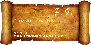 Pruzsinszky Ida névjegykártya